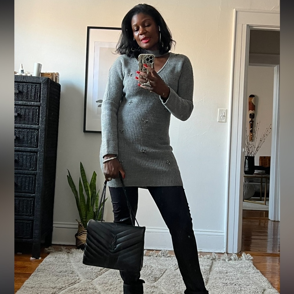Gray long sweater- Size Medium